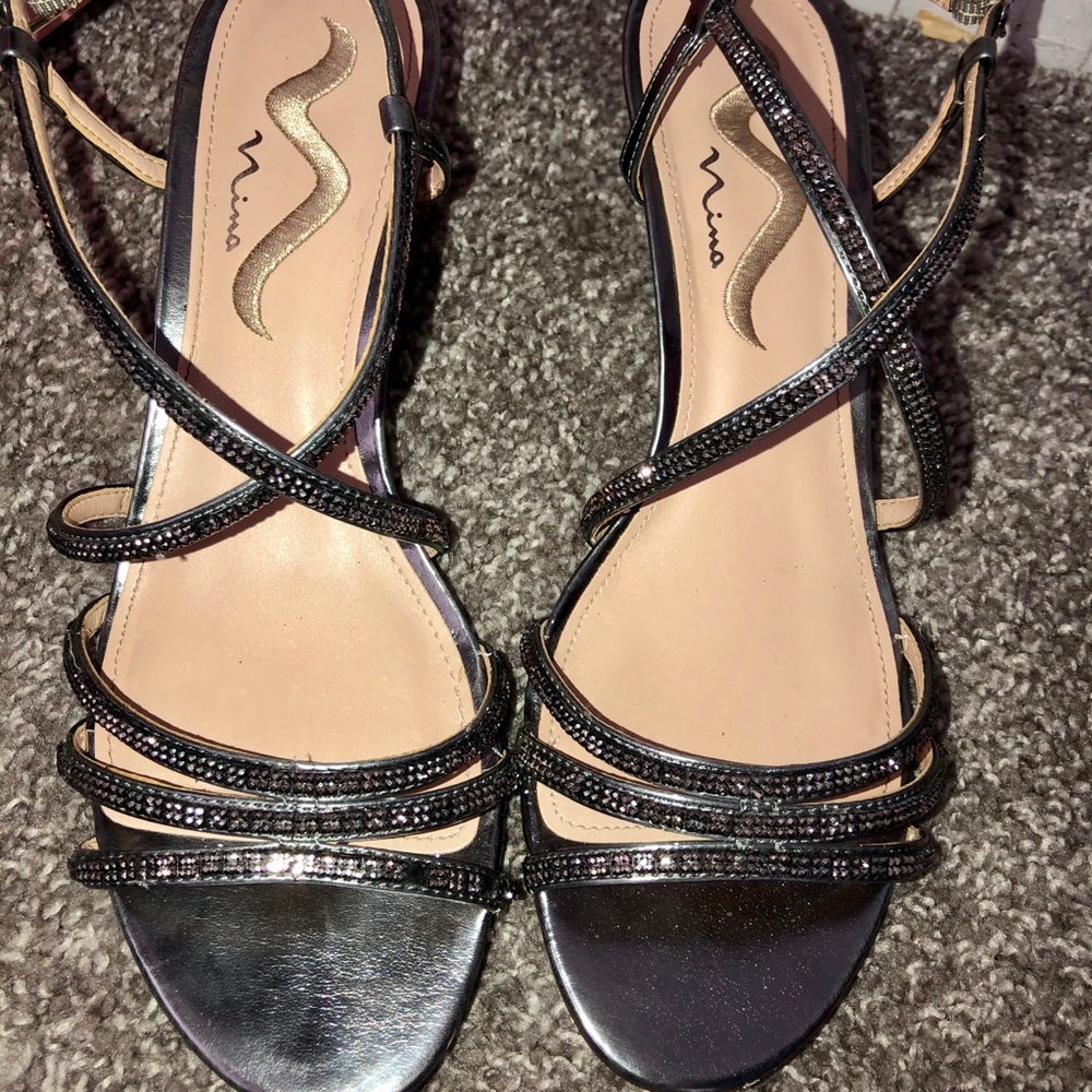 Silver studded wedges